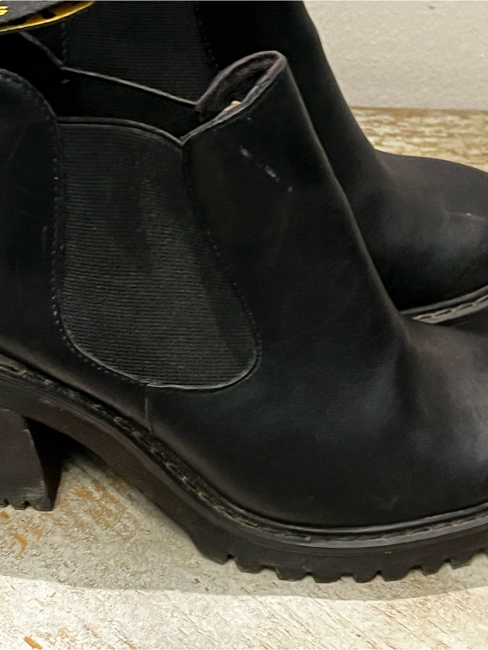 Dr. Martens Black Leather Chelsea Heeled Ankle Boots Grunge Goth Whimsigoth - Picture 6 of 11